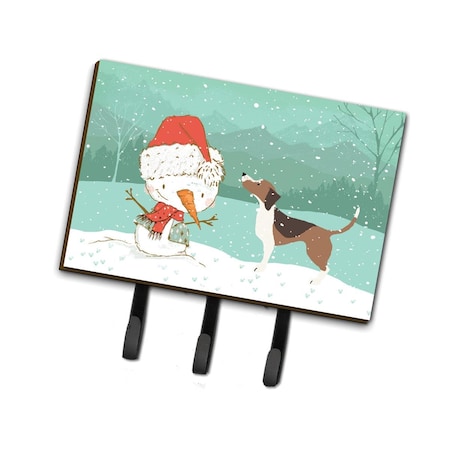 Jensendistributionservices Beagle Snowman Christmas Leash or Key Holder MI2088120